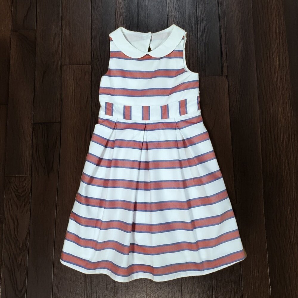 Janie and Jack Red White & Blue Striped Dress Size 4